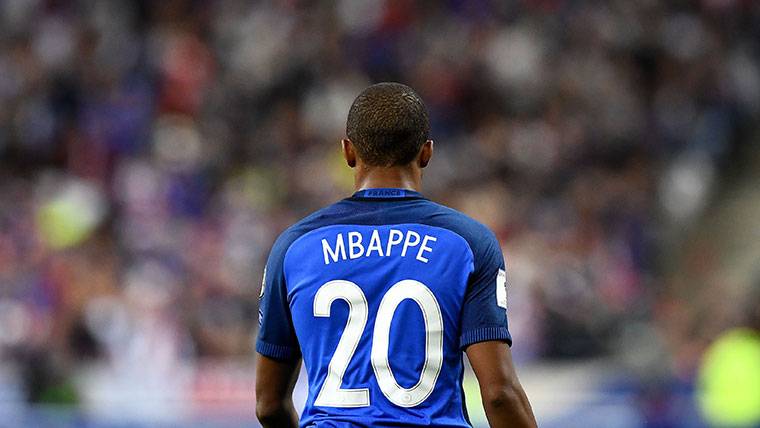 Kylian Mbappé, durante un partido con la selección de Francia