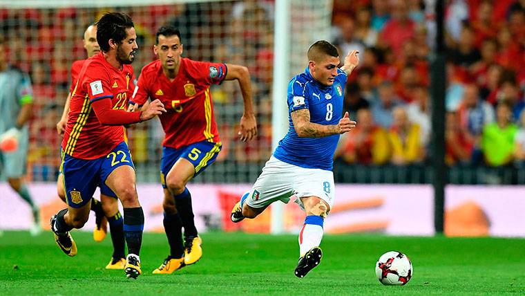 Marco Verratti, during the last party against the Spanish selection