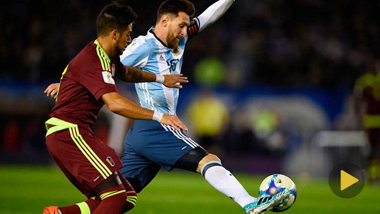 Leo Messi, durante el partido de la pasada madrugada contra Venezuela