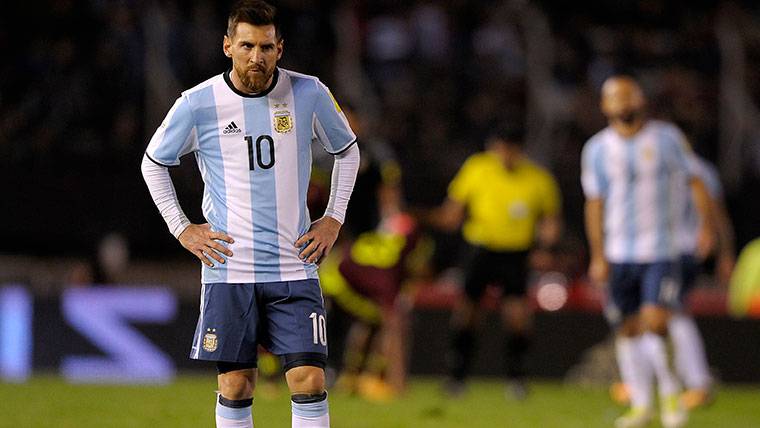 Leo Messi, durante el último partido con la selección de Argentina