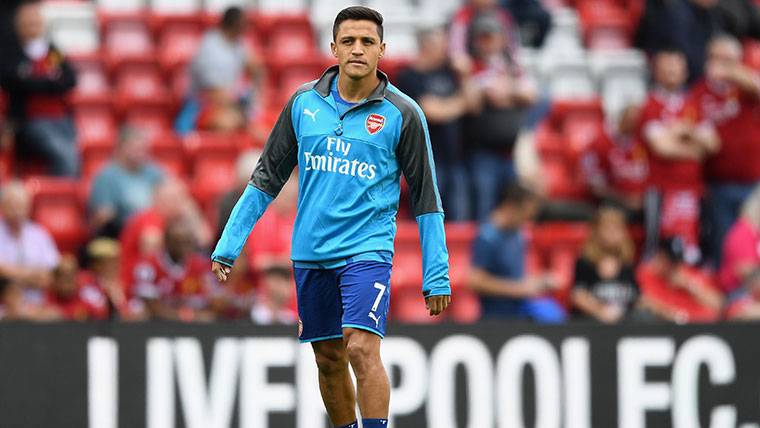 Alexis Sánchez, during a warming with the Arsenal