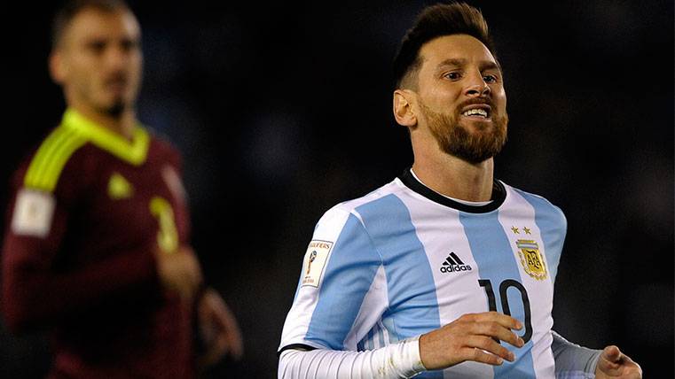 Leo Messi, en un partido con la selección de Argentina