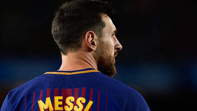Leo Messi, durante el partido contra el Espanyol en el Camp Nou