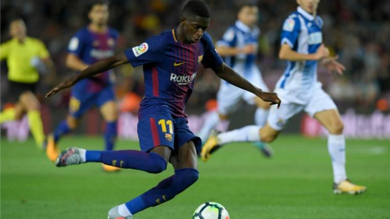 Dembélé During an action in front of the Espanyol