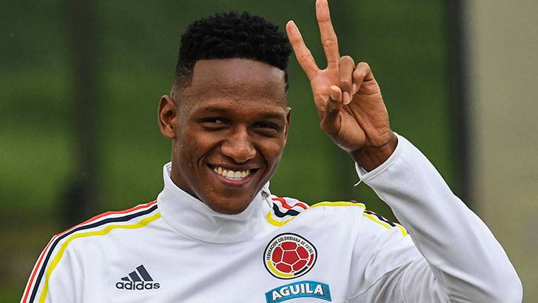 Yerry Mina, en una convocatoria con la selección de Colombia