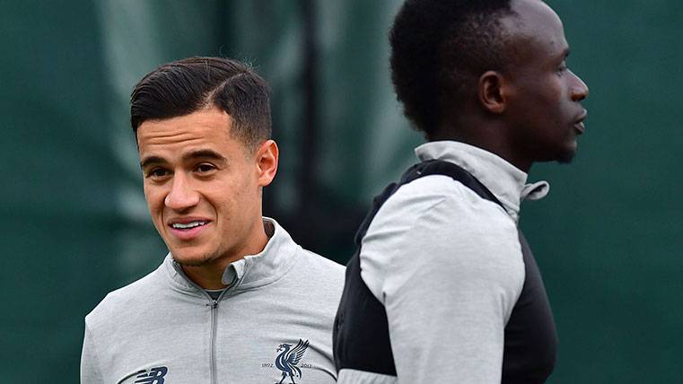Philippe Coutinho in a training with the Liverpool