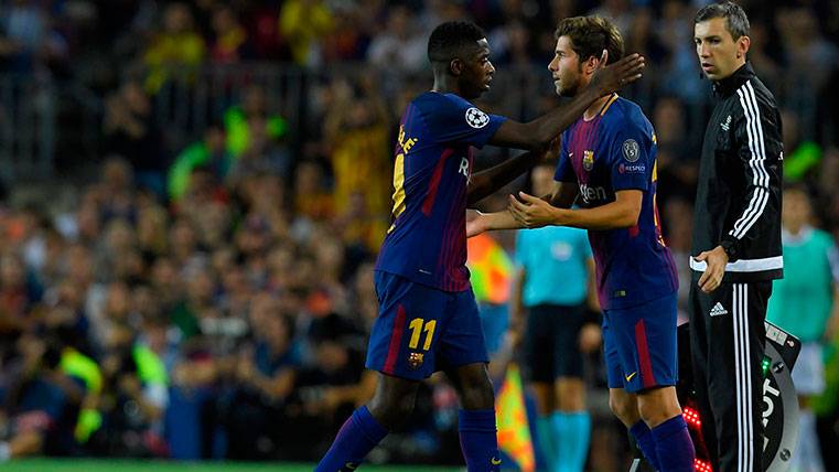 Sergi Roberto substitutes to Ousmane Dembélé against the Juventus