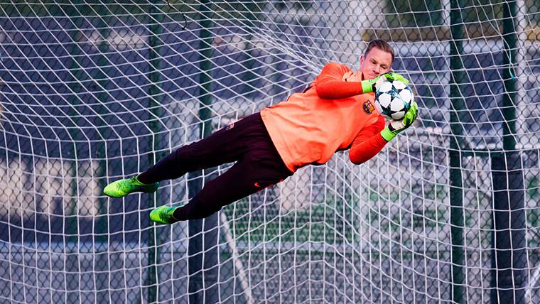Marc-André Ter Stegen, during a train with the FC Barcelona