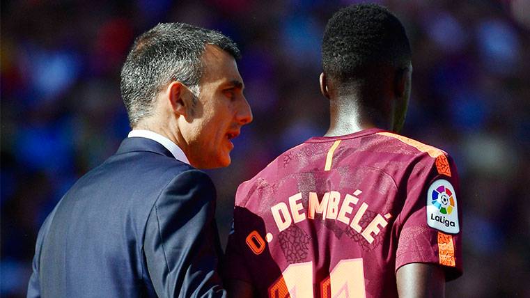 Ousmane Dembélé pidió el cambio en el Coliseum Alfonso Pérez