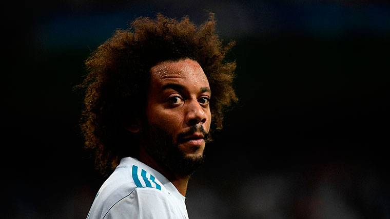 Marcelo, during a party with the Real Madrid this season