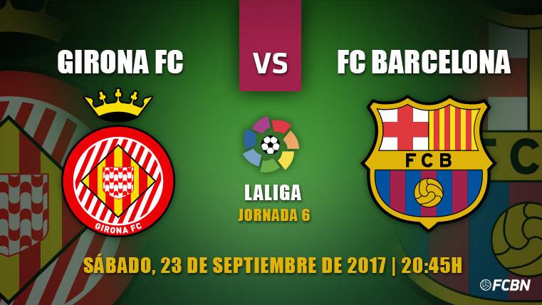 Previous of the Girona FC-FC Barcelona of the J6 of LaLiga 2017-18