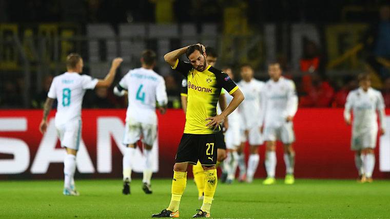 El Real Madrid, celebrando uno de los goles contra el Dortmund