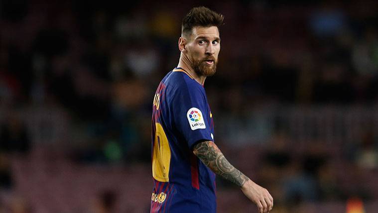 Leo Messi en un partido con el FC Barcelona