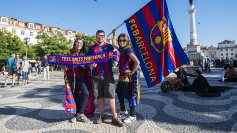 Aficionados del Barcelona en Portugal