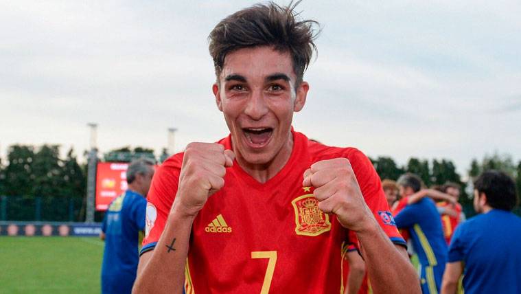 Ferrán Torres after a party of the Spanish selection Sub17