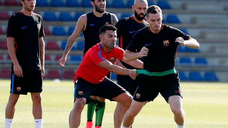 Thomas Vermaelen in a training of the FC Barcelona