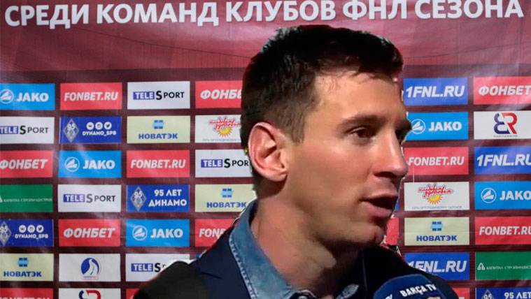 Leo Messi in a press conference in Russia