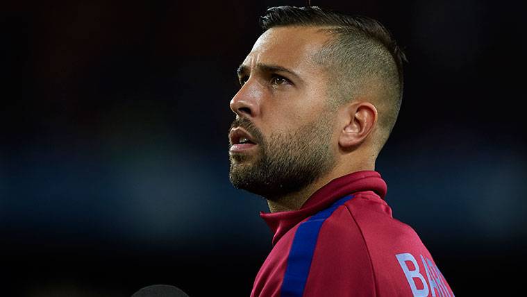 Jordi Alba in the warming of a party of the FC Barcelona