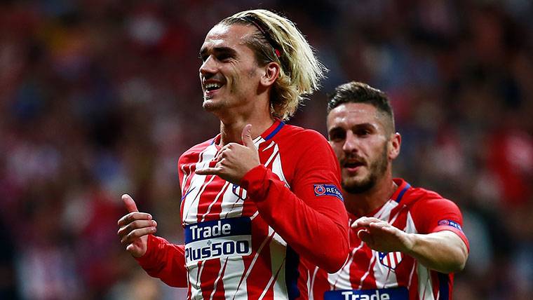 Antoine Griezmann, celebrating a goal with the Athletic