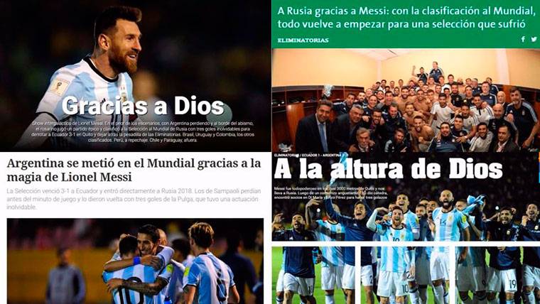 Leo Messi, idolised in Argentina after the gesta against Ecuador