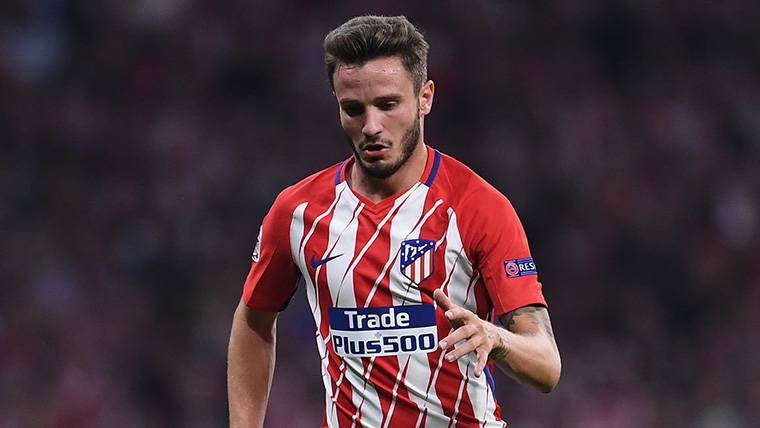 Saúl Ñíguez, during a party with the Athletic of Madrid