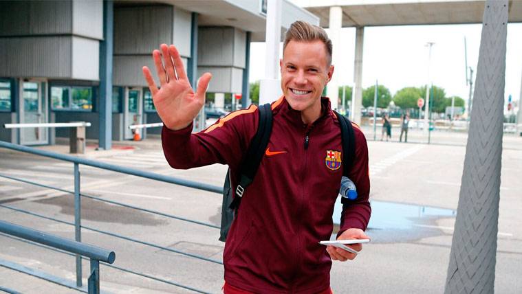 Marc-André Ter Stegen in a concentration of the FC Barcelona