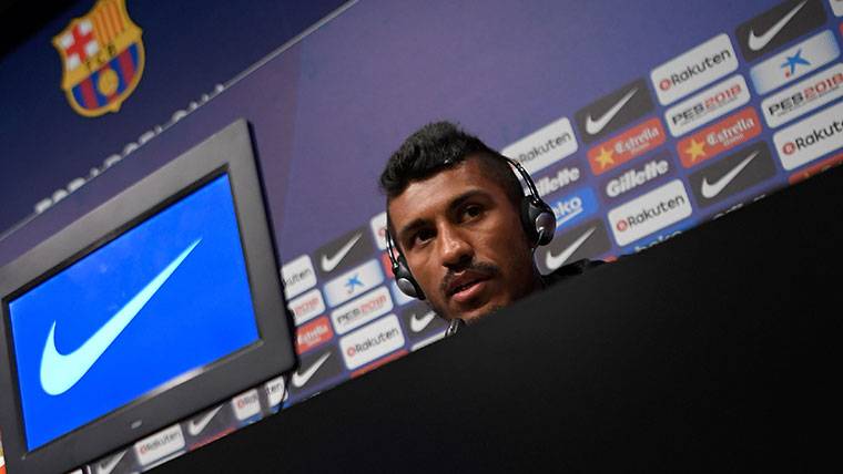 Paulinho, during the press conference in the Ciutat Esportiva