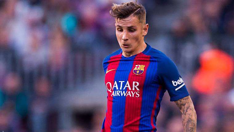 Lucas Digne, during a party with the FC Barcelona