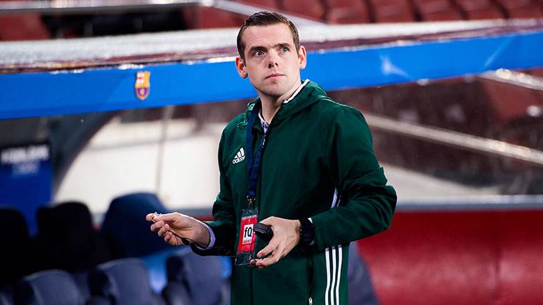 Douglas Ross, just before the Barça-Olympiacos in the Camp Nou