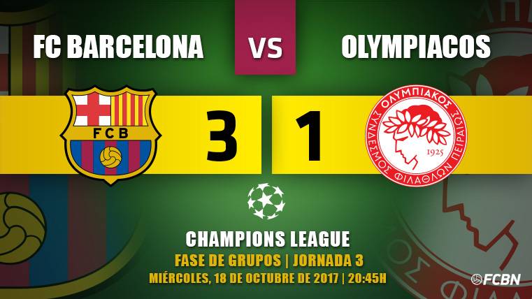 Chronicle of the FC Barcelona-Olympiacos of the J3 of the Champions