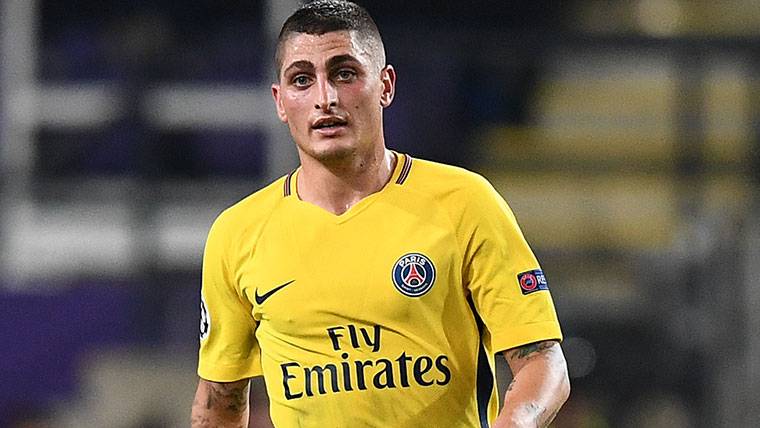 Marco Verratti, during a party with the PSG this season