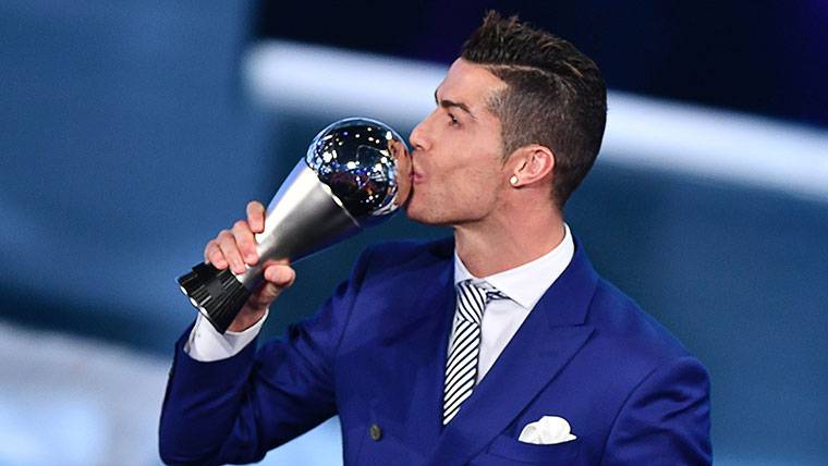 Cristiano Ronaldo, just after winning the FIFA The Best 2016