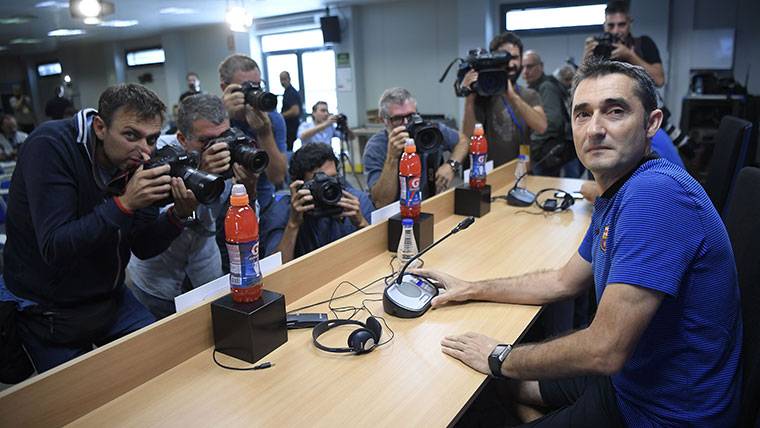 Ernesto Valverde, durante una rueda de prensa en una imagen de archivo