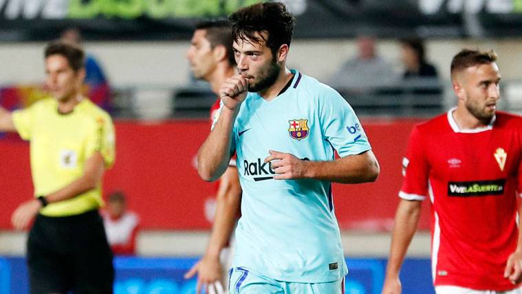 José Arnáiz celebra un gol del FC Barcelona en la Copa del Rey