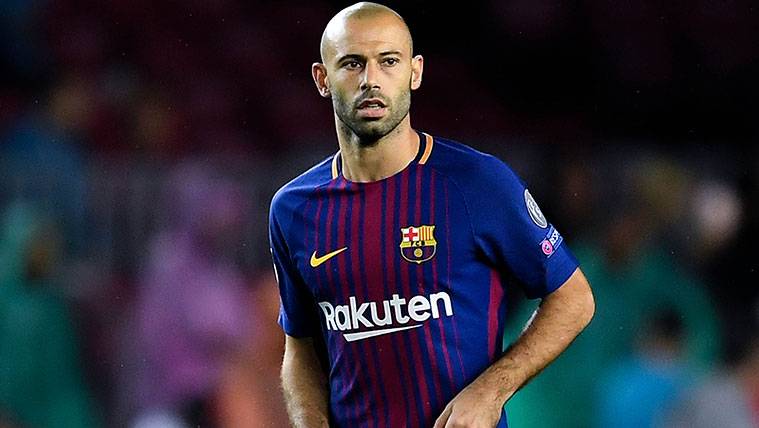 Javier Mascherano in a party with the FC Barcelona
