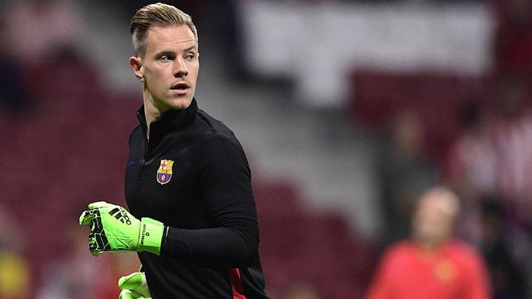 Marc-André Ter Stegen, during a warming with the FC Barcelona