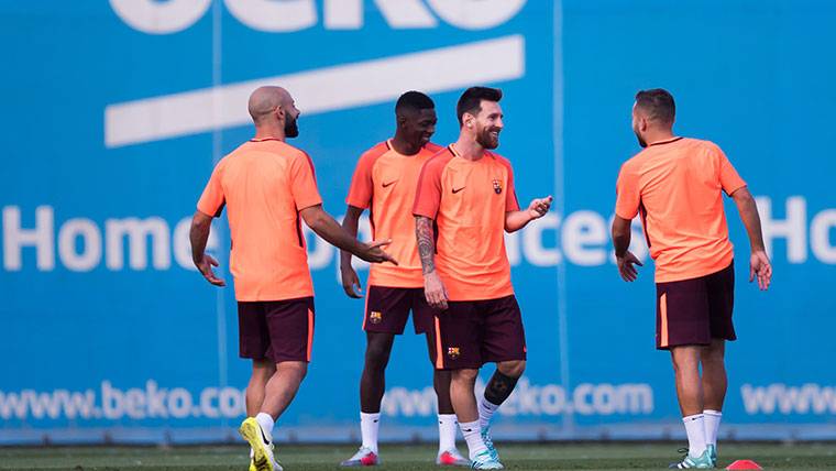 Javier Mascherano, training with the FC Barcelona in an image of archive