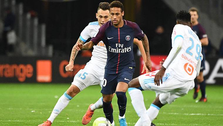 Neymar Jr, durante un partido contra el Olympique de Marsella