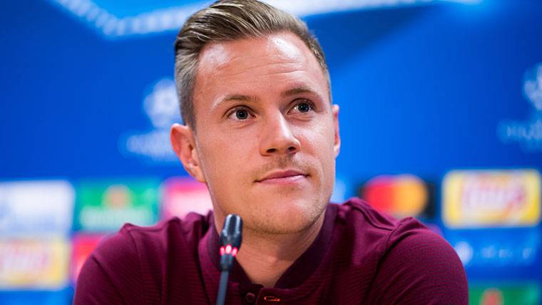 Ter Stegen, during a press conference with the FC Barcelona