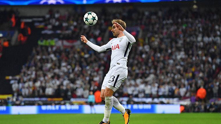 Christian Eriksen, during the party against the Real Madrid