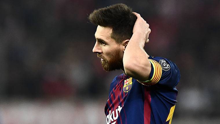 Leo Messi, durante un partido con el FC Barcelona esta temporada