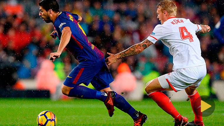 Luis Suárez, during the party against the Seville in the Camp Nou
