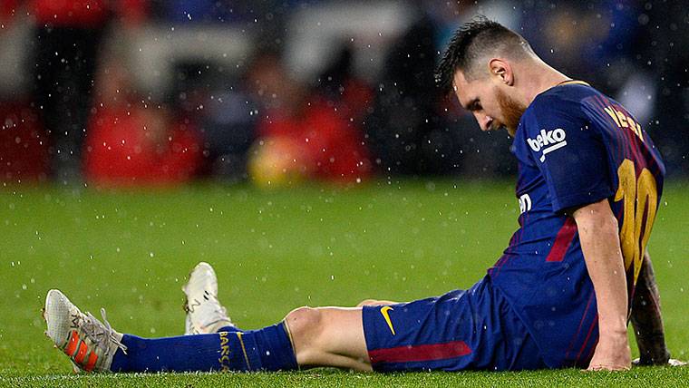 Leo Messi, during the party against the Seville in the Camp Nou