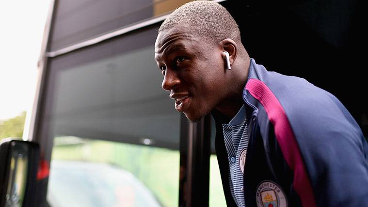 Benjamin Mendy en una concentración del Manchester City