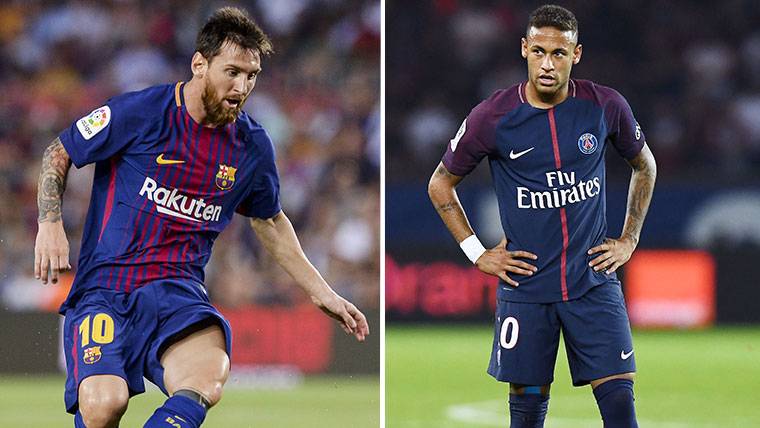Leo Messi and Neymar, stars of FC Barcelona and Paris Saint-Germain