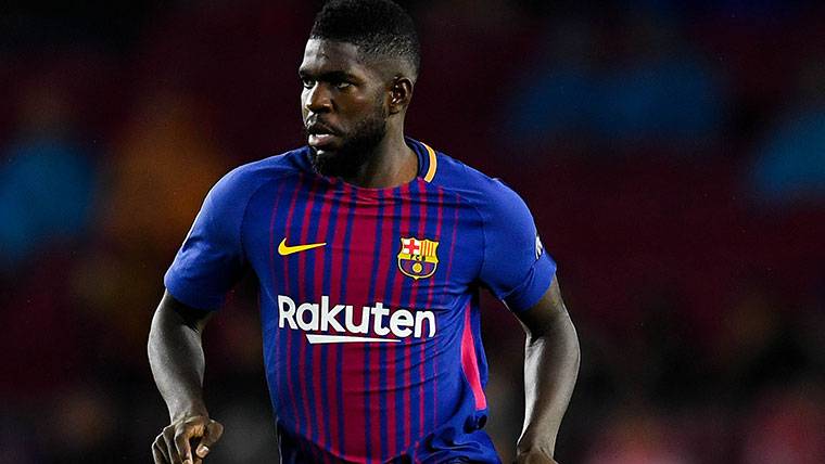Samuel Umtiti, during a party with the FC Barcelona