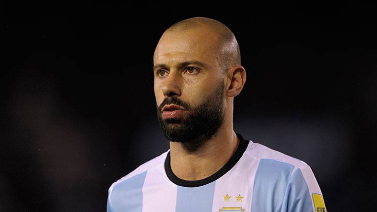 Javier Mascherano, during a party with Argentina