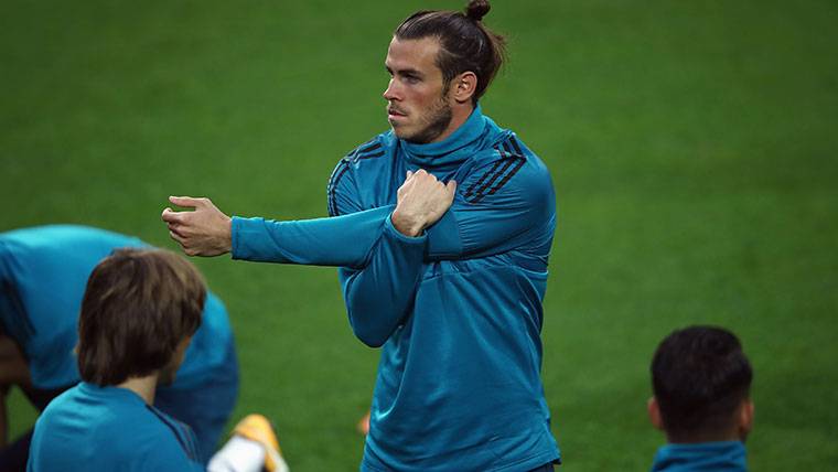 Gareth Bale, durante un entrenamiento con el Real Madrid