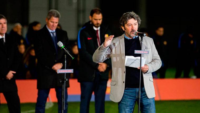 Jose Mari Bakero in the official presentation of the formative football of the FC Barcelona