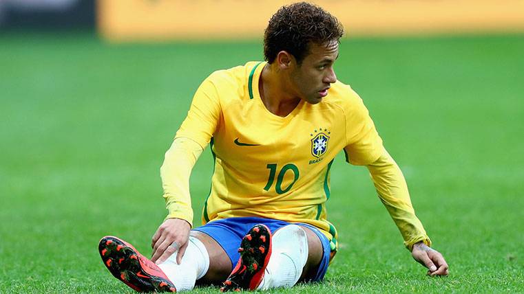 Neymar, durante un partido con Brasil